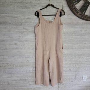 Orange Creek Jumpsuit Linen Like Womens SZ M Beige Boho